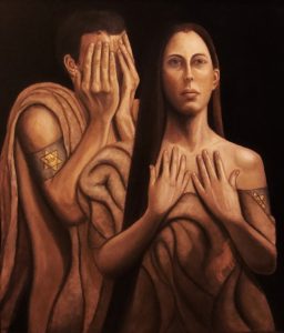 "The Expulsion" by Sanford Drob, Oil on canvas